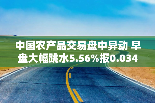 中国农产品交易盘中异动 早盘大幅跳水5.56%报0.034港元