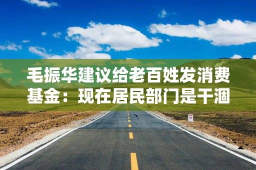 毛振华建议给老百姓发消费基金：现在居民部门是干涸的，要大水漫灌