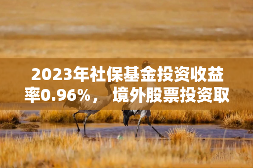 2023年社保基金投资收益率0.96%， 境外股票投资取得较好收益