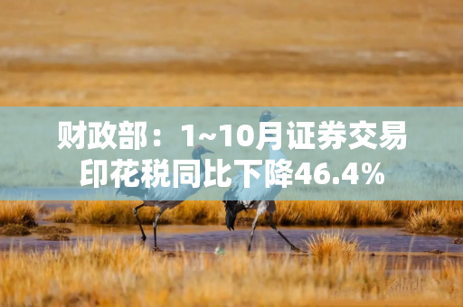 财政部：1~10月证券交易印花税同比下降46.4%