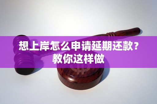 想上岸怎么申请延期还款？教你这样做