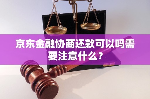 京东金融协商还款可以吗需要注意什么？