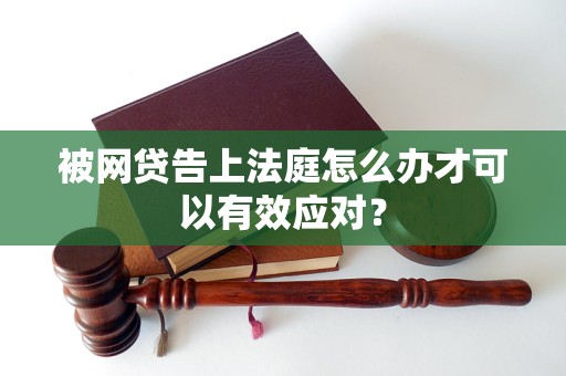 被网贷告上法庭怎么办才可以有效应对？