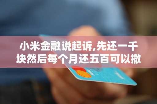 小米金融说起诉,先还一千块然后每个月还五百可以撤诉