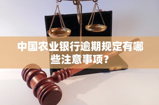 中国农业银行逾期规定有哪些注意事项？