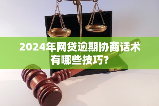 2024年网贷逾期协商话术有哪些技巧？