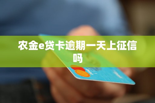 农金e贷卡逾期一天上征信吗