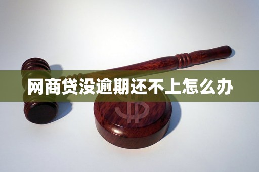 网商贷没逾期还不上怎么办