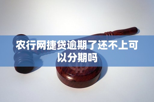 农行网捷贷逾期了还不上可以分期吗