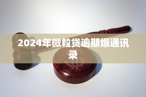 2024年微粒贷逾期爆通讯录