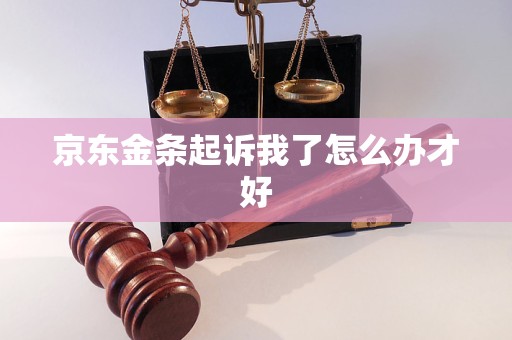 京东金条起诉我了怎么办才好