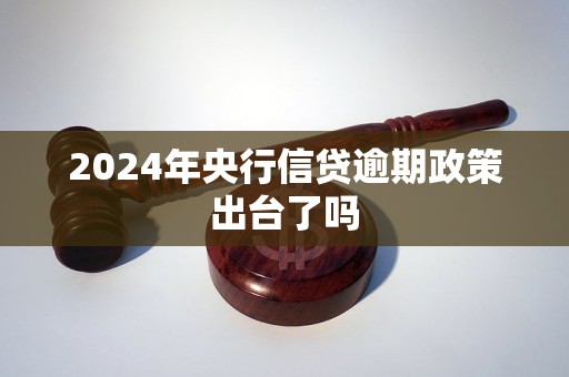 2024年央行信贷逾期政策出台了吗