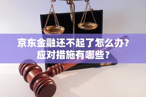 京东金融还不起了怎么办？应对措施有哪些？