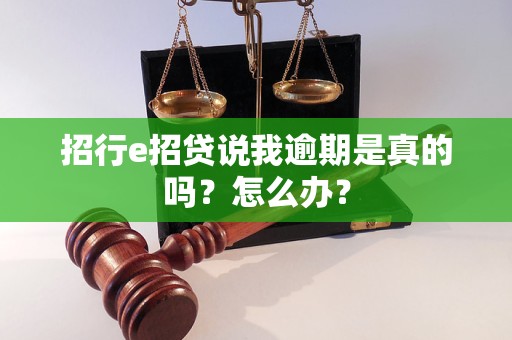 招行e招贷说我逾期是真的吗？怎么办？