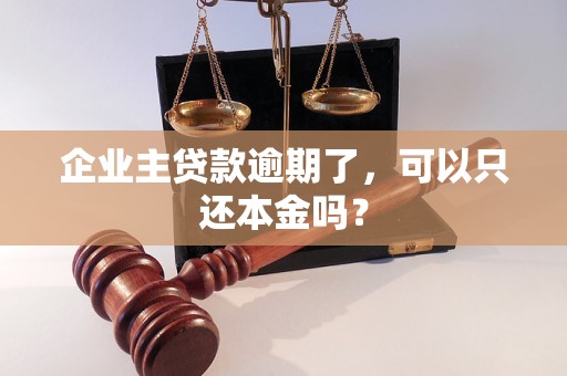 企业主贷款逾期了，可以只还本金吗？