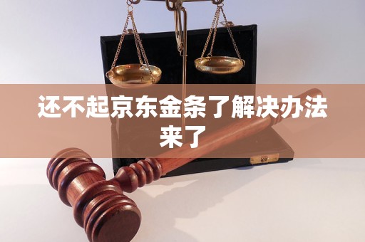 还不起京东金条了解决办法来了