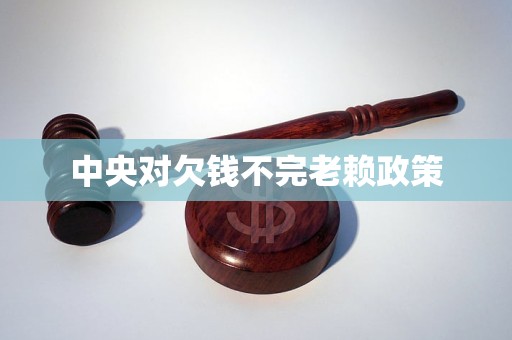 中央对欠钱不完老赖政策