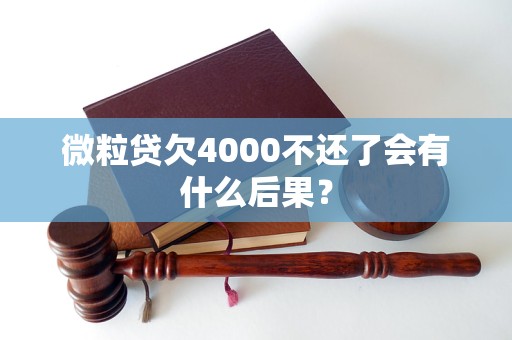 微粒贷欠4000不还了会有什么后果？