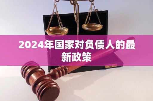 2024年国家对负债人的最新政策